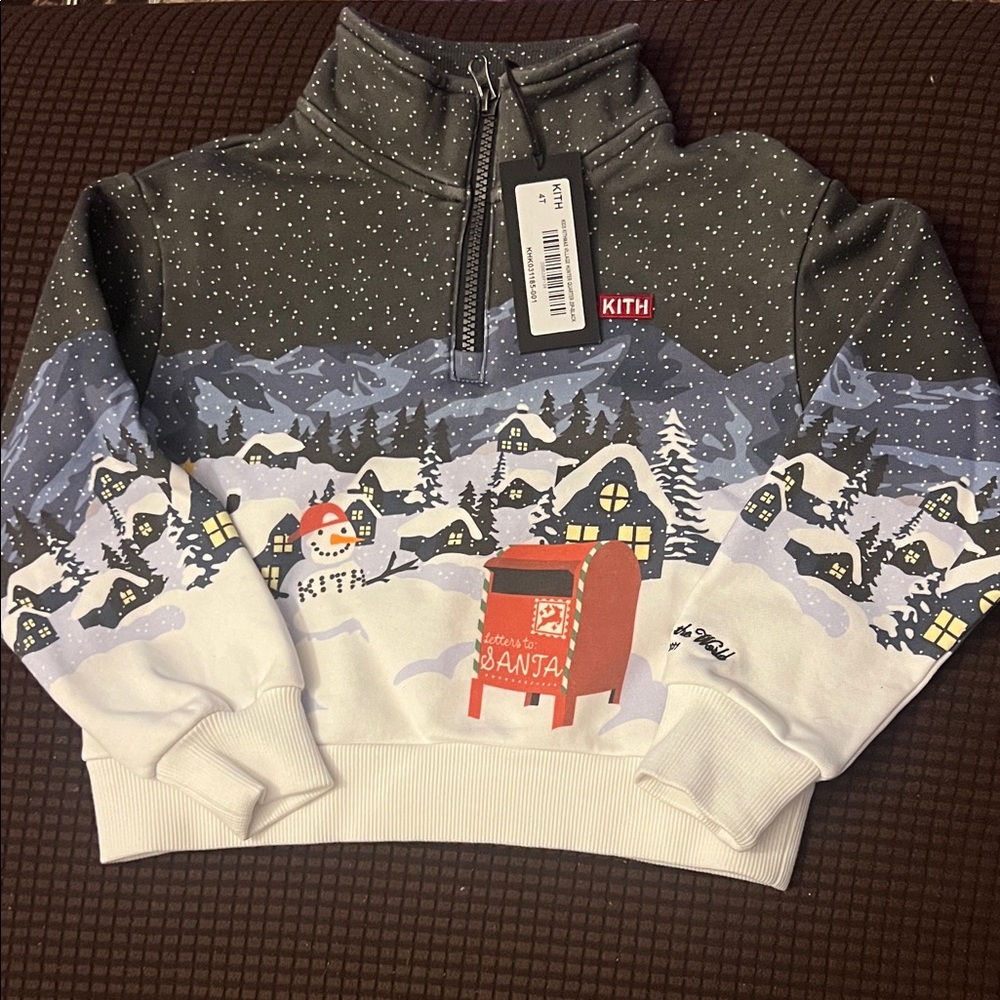 Kith Toddler Winter Village Quarter-Zip Sweater